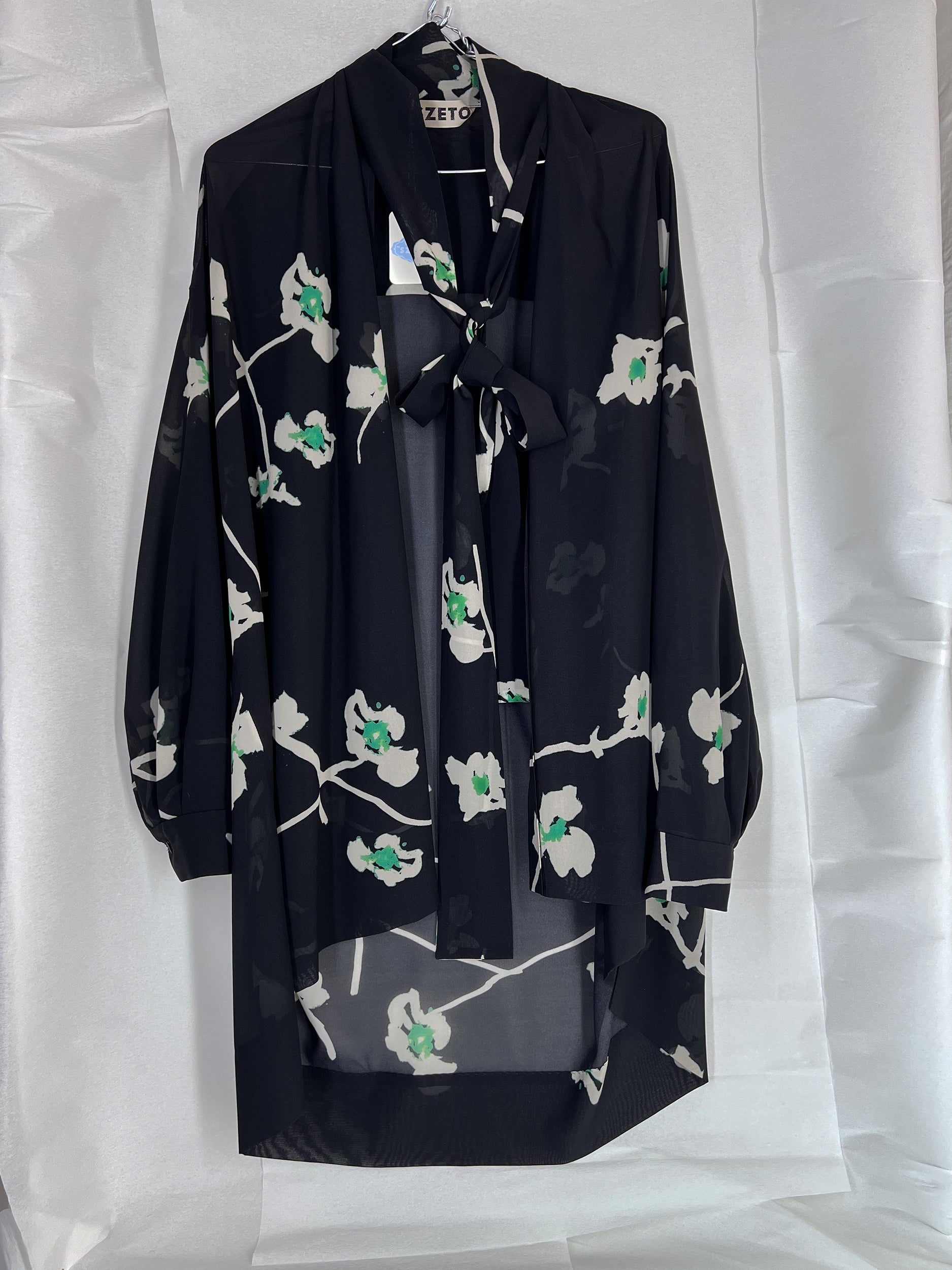 Ref. DREW TOP - poppy prin silk stretch top