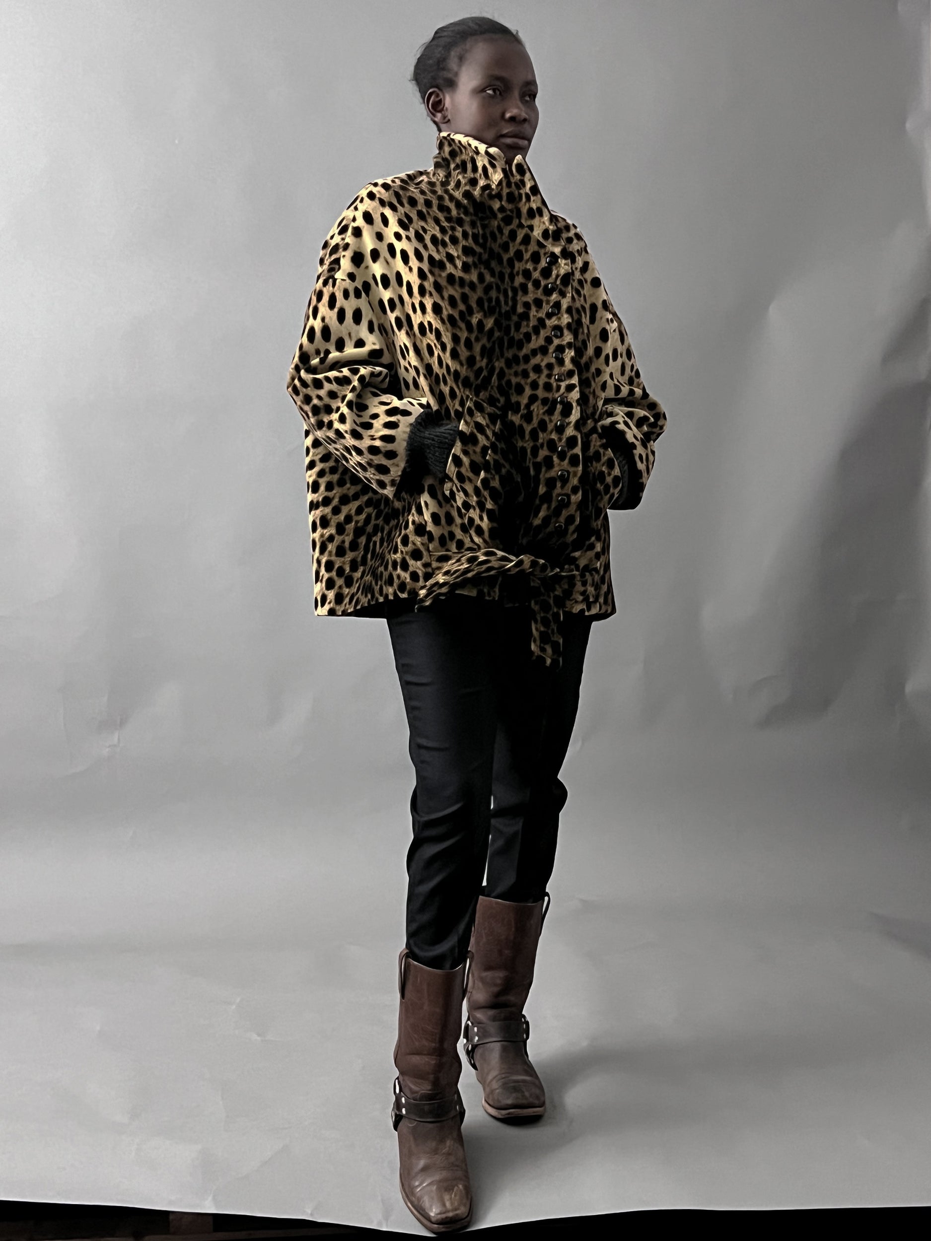 Ref. BRANDO MJ - cheetah print velvet jacket