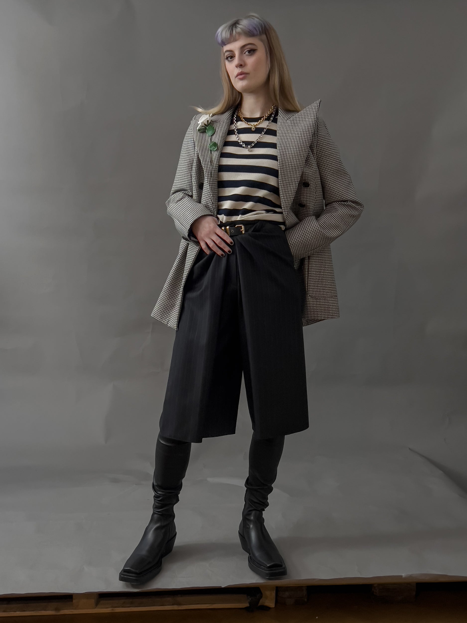 Ref. VICTORY JACKET - b/w gingham blazer