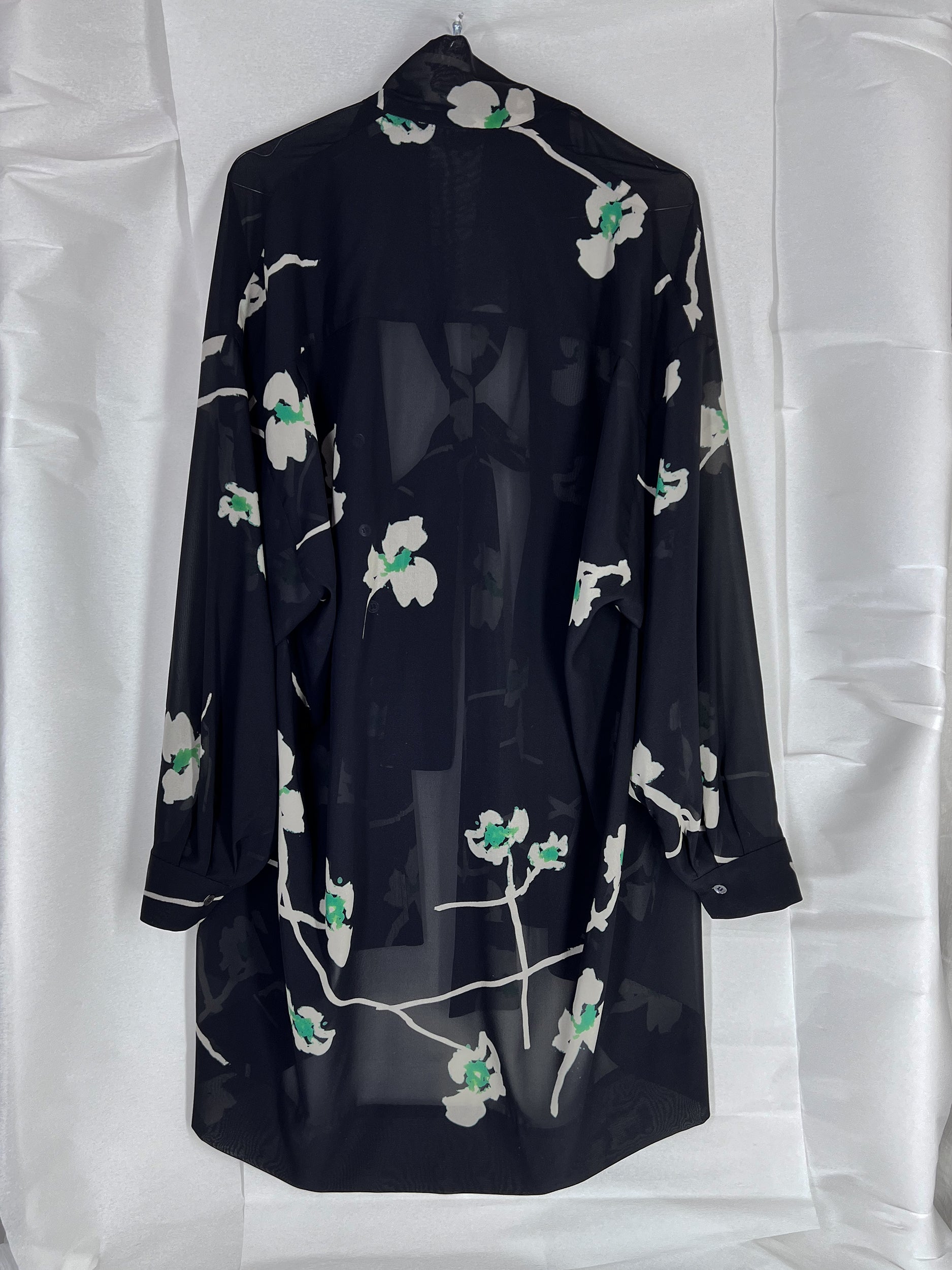 Ref. DREW TOP - poppy prin silk stretch top