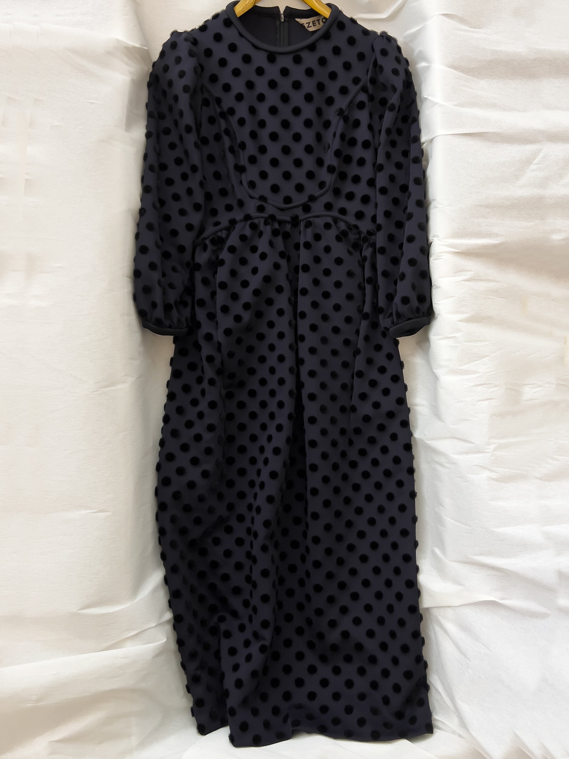 Ref. BEE DRESS- polka dot flocked print jersey dress