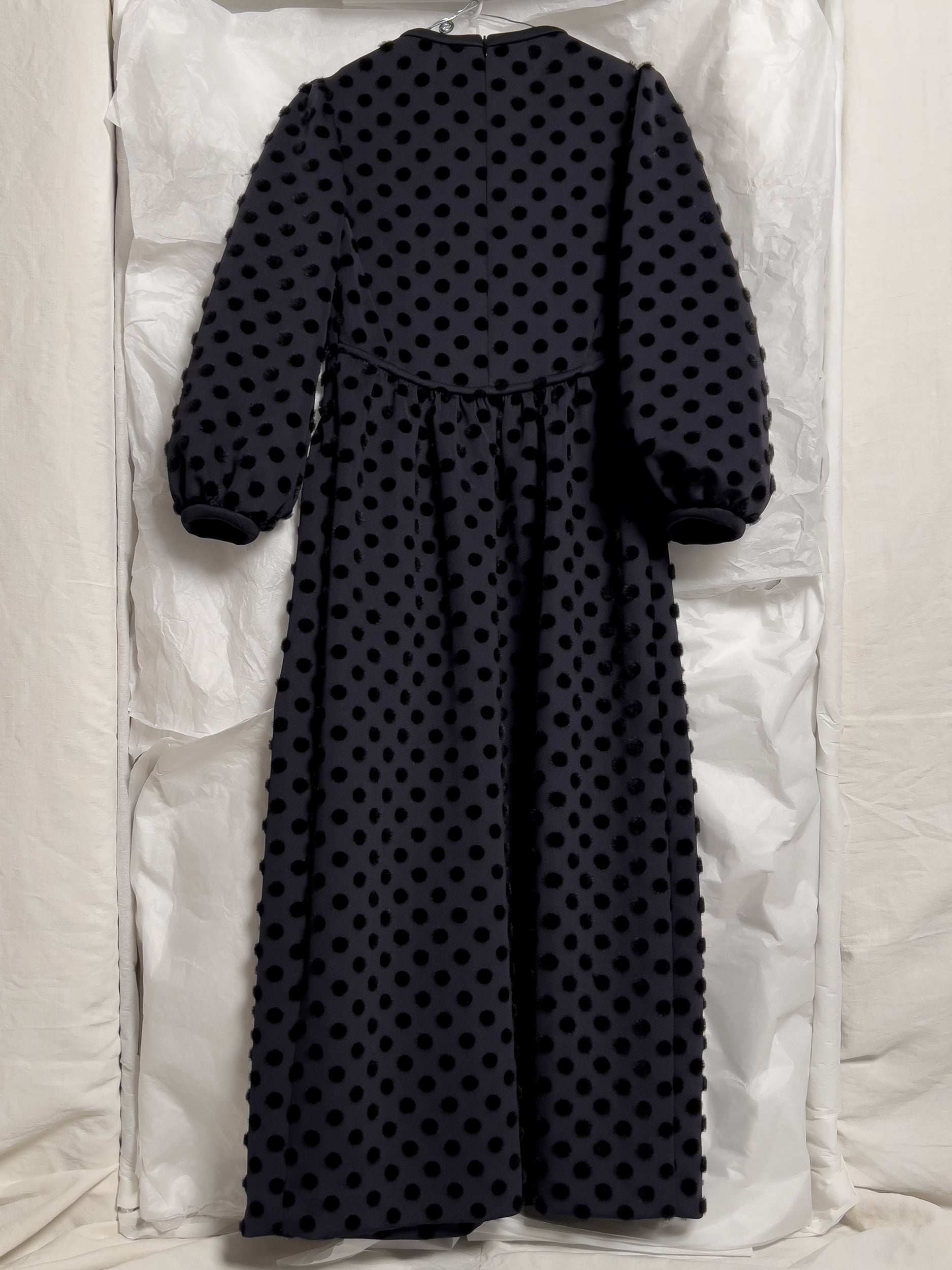 Ref. BEE DRESS- polka dot flocked print jersey dress