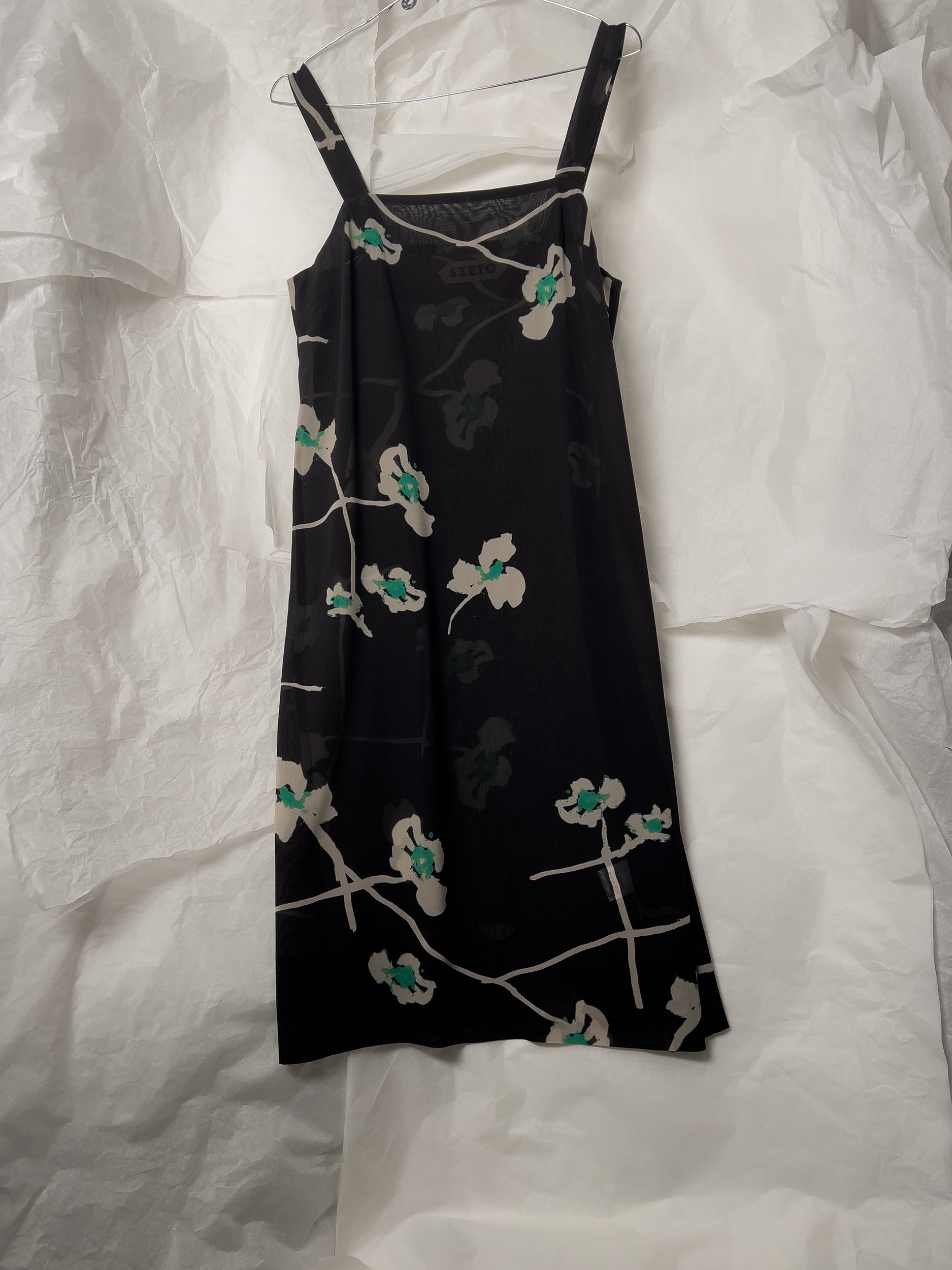 Ref. SLIP DRESS - poppy print silk stretch slip dress