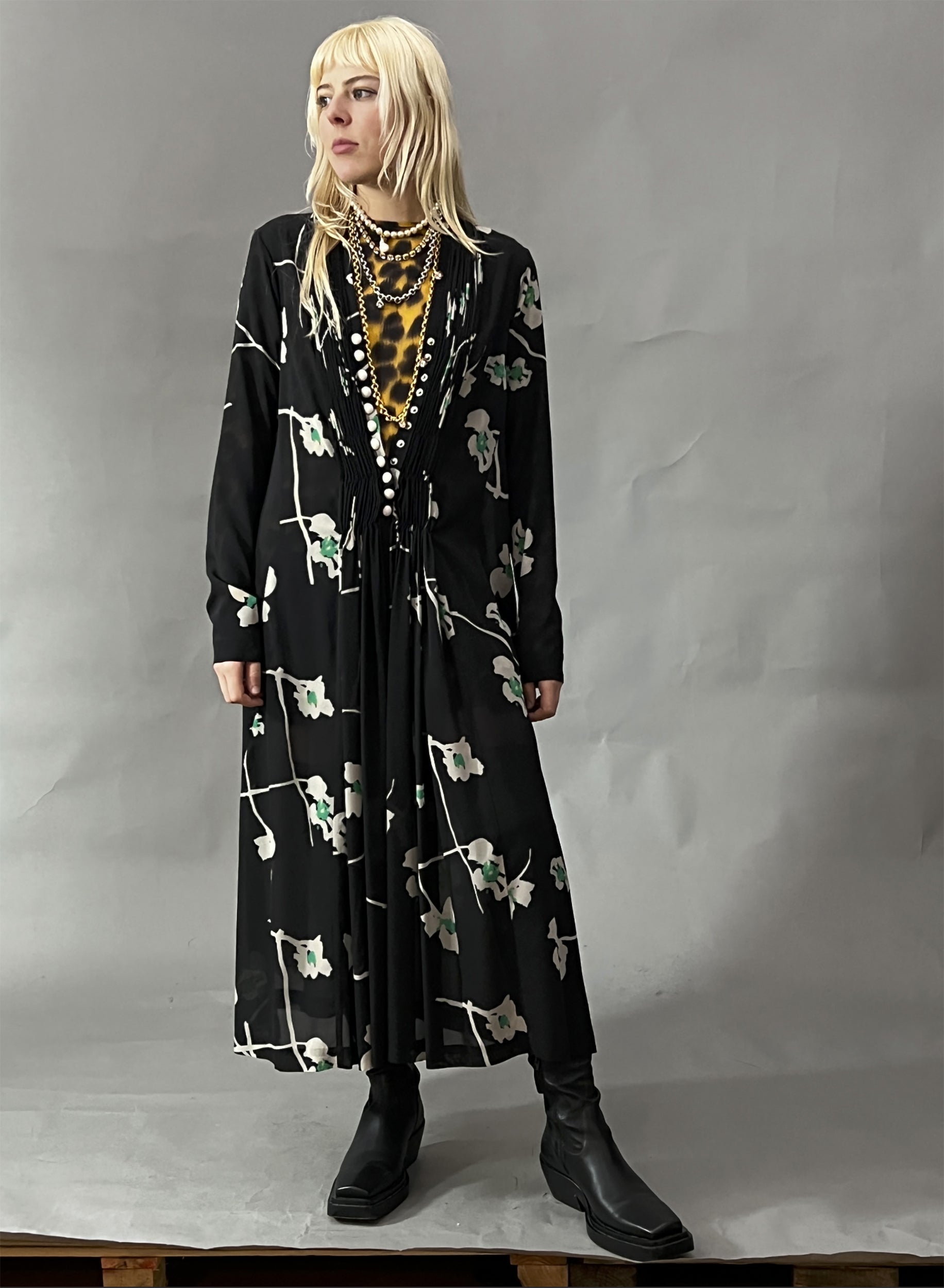 Ref. CHARLOTTE DR - silk stretch poppy print dress
