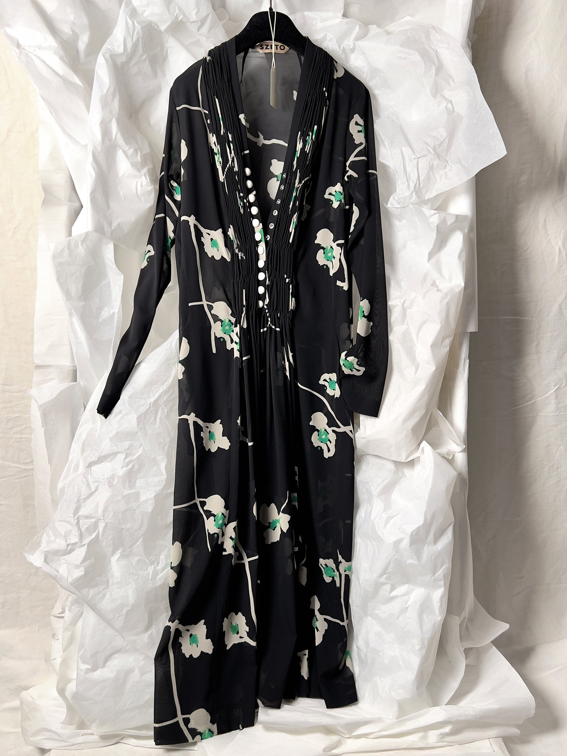 Ref. CHARLOTTE DR - silk stretch poppy print dress