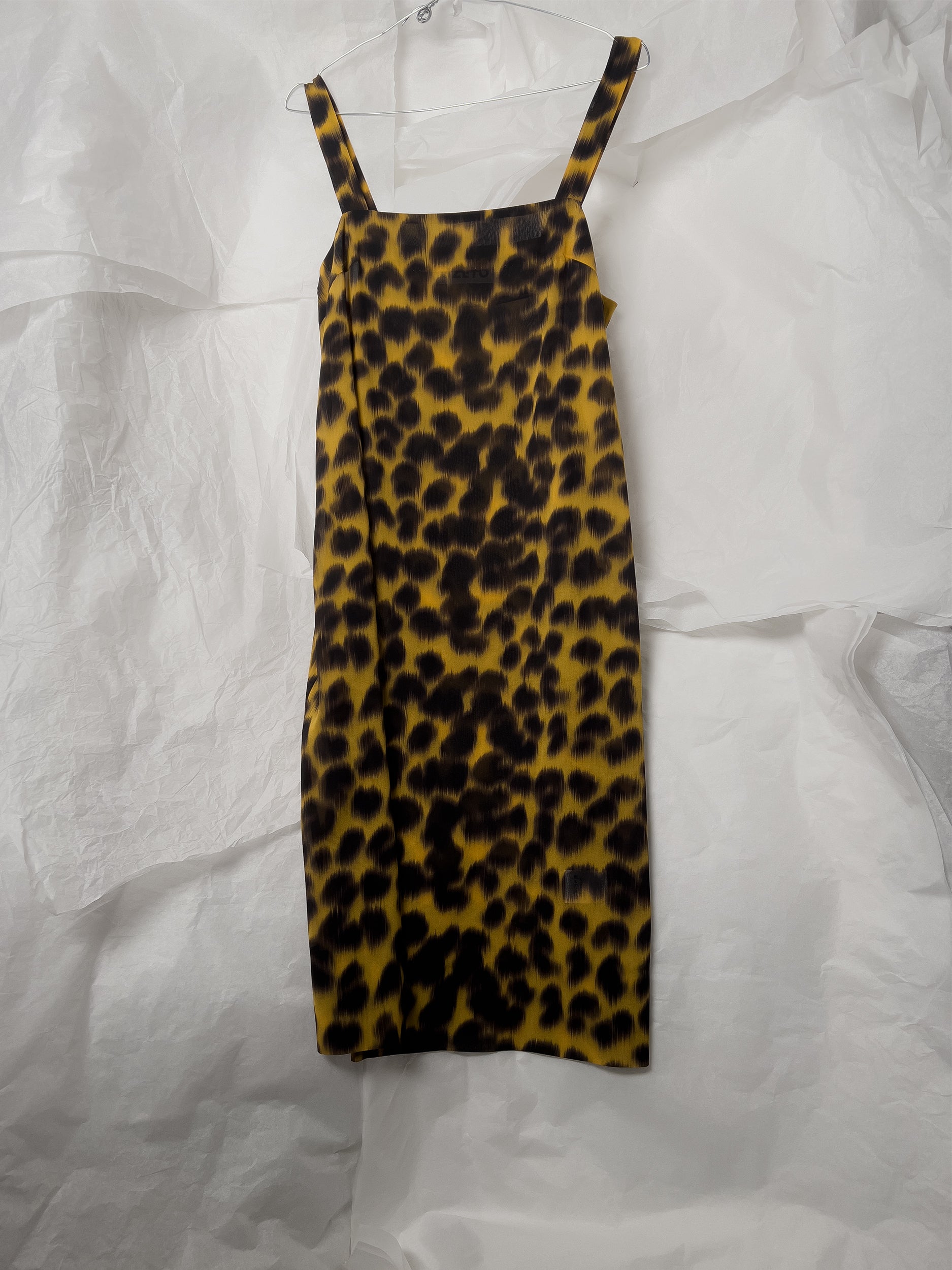 Ref. SLIP DRESS - "ikat" leopard print silk stretch slip dress
