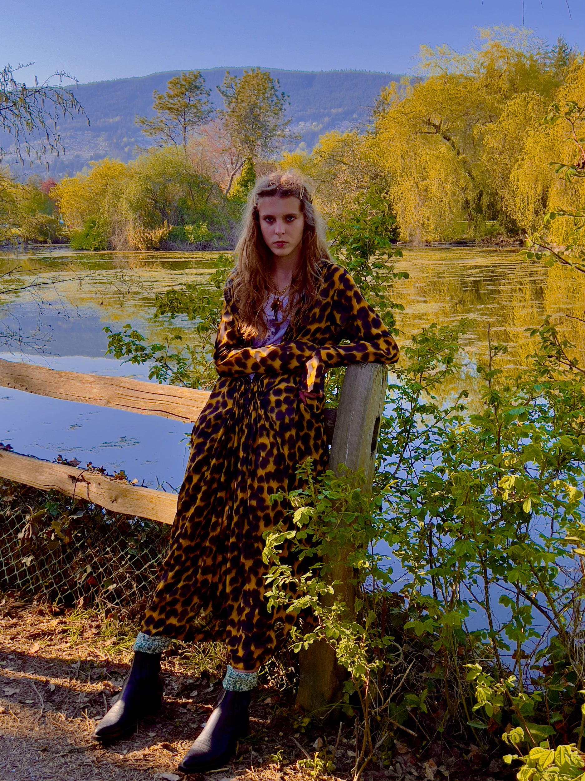 Ref. CHARLOTTE DR - 'ikat' leopard dress