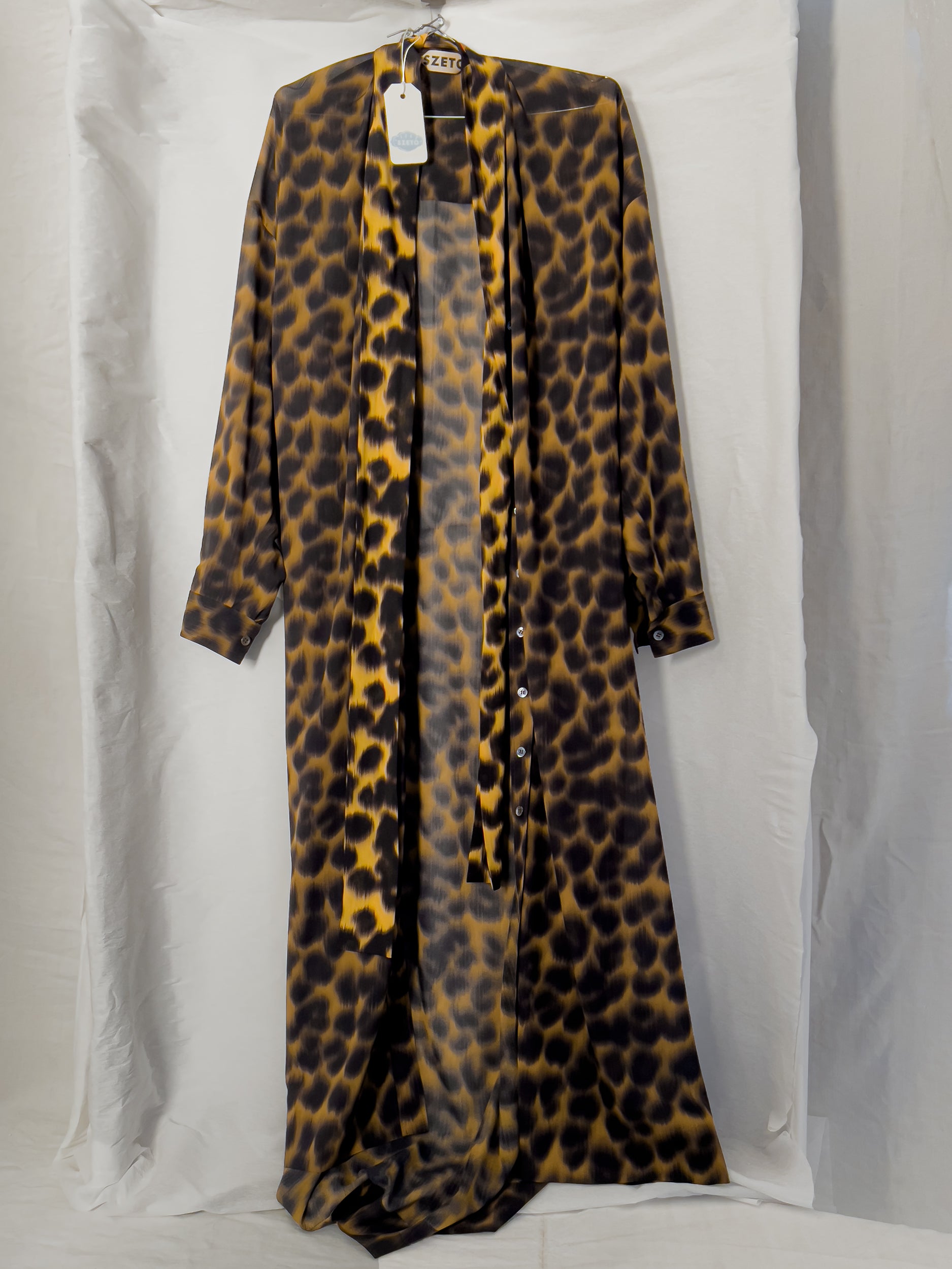 Ref. MONACO DR -  ikat leopard print shirt dress