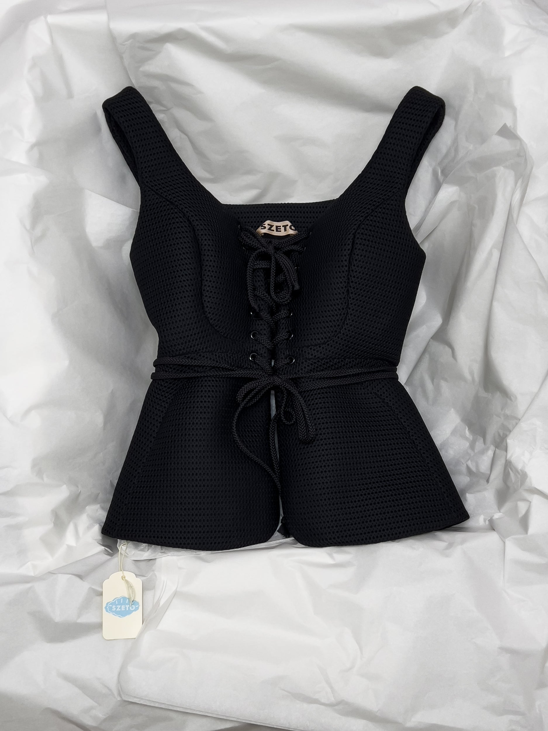 Ref. ERIN CORSET TOP - pique neoprene lace up