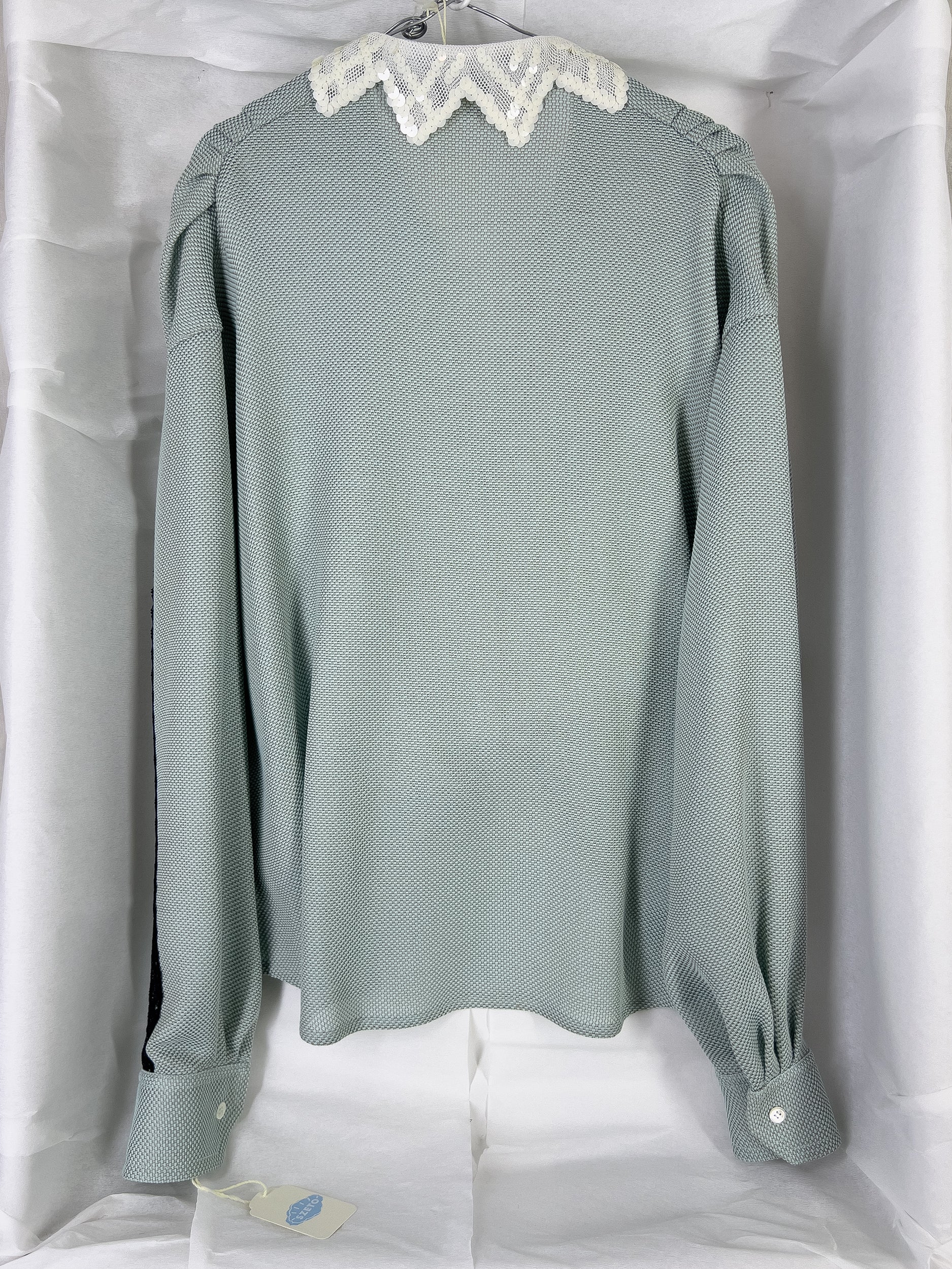 Ref. ZORI TOP 2 - baby blue/sand & black blouse