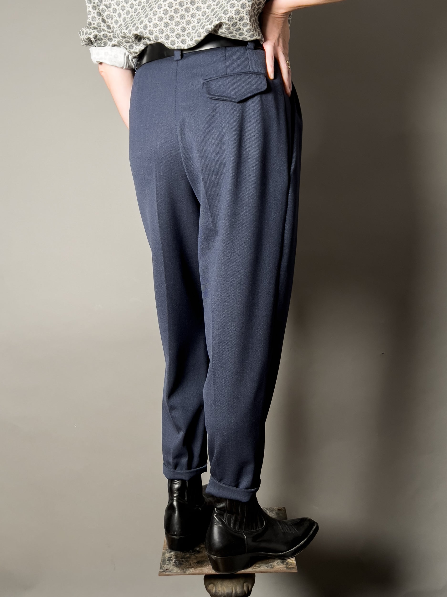 Ref. PAPER BAG TROUSER - indigo blue trousers
