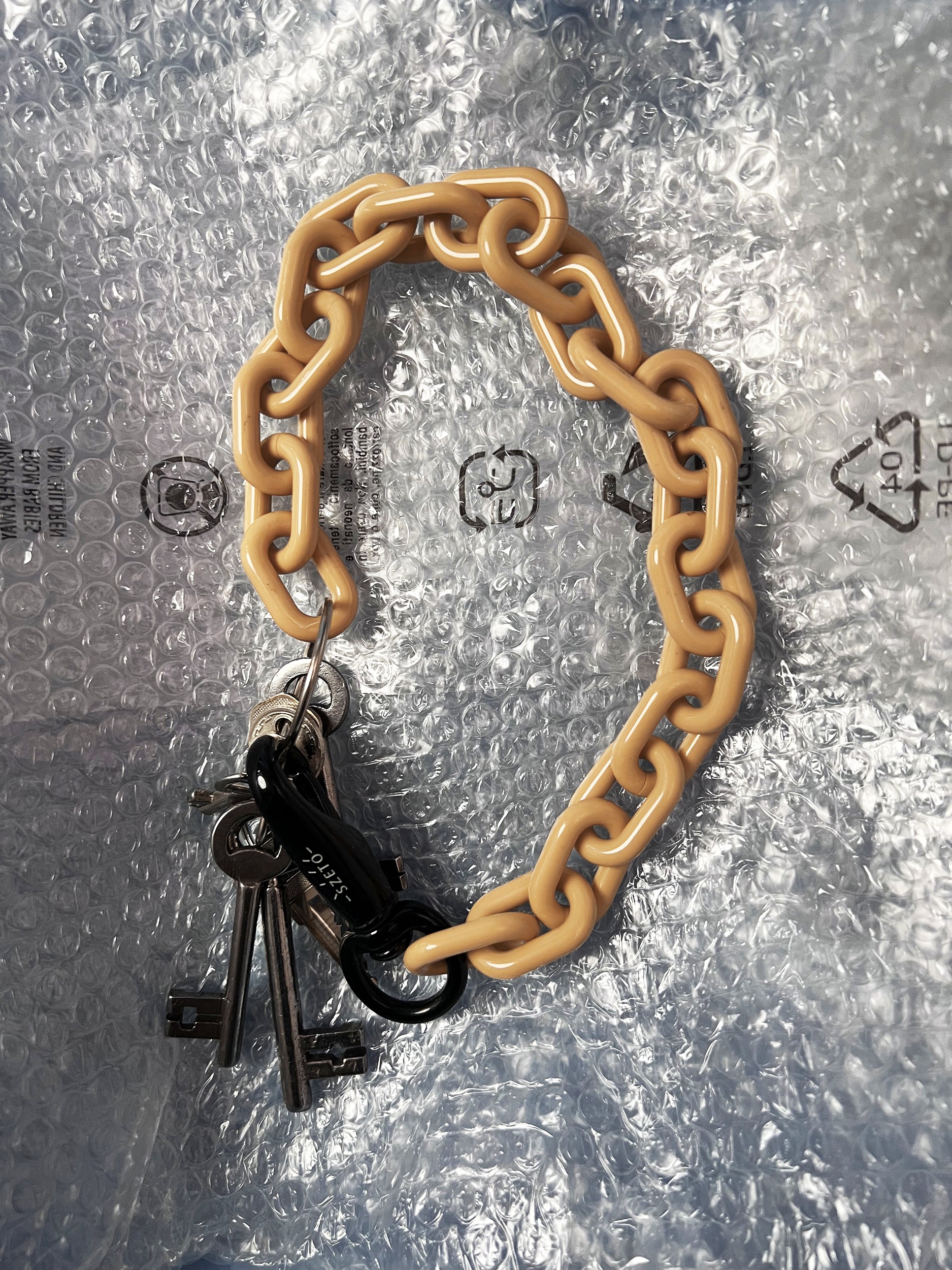 Ref. LONG KEYCHAIN / NECKLACE - beige/black
