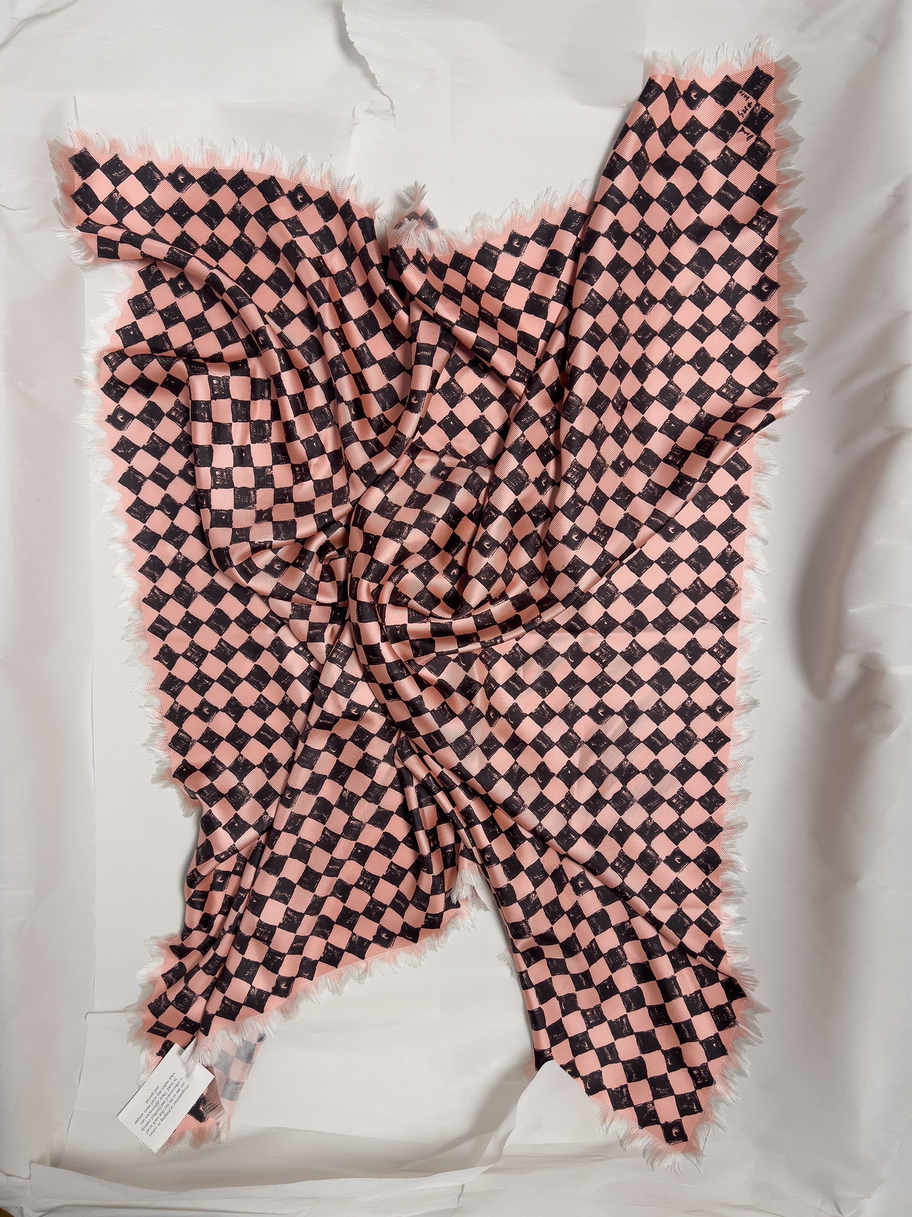 Ref. DIAMOND print scarf - pink & black