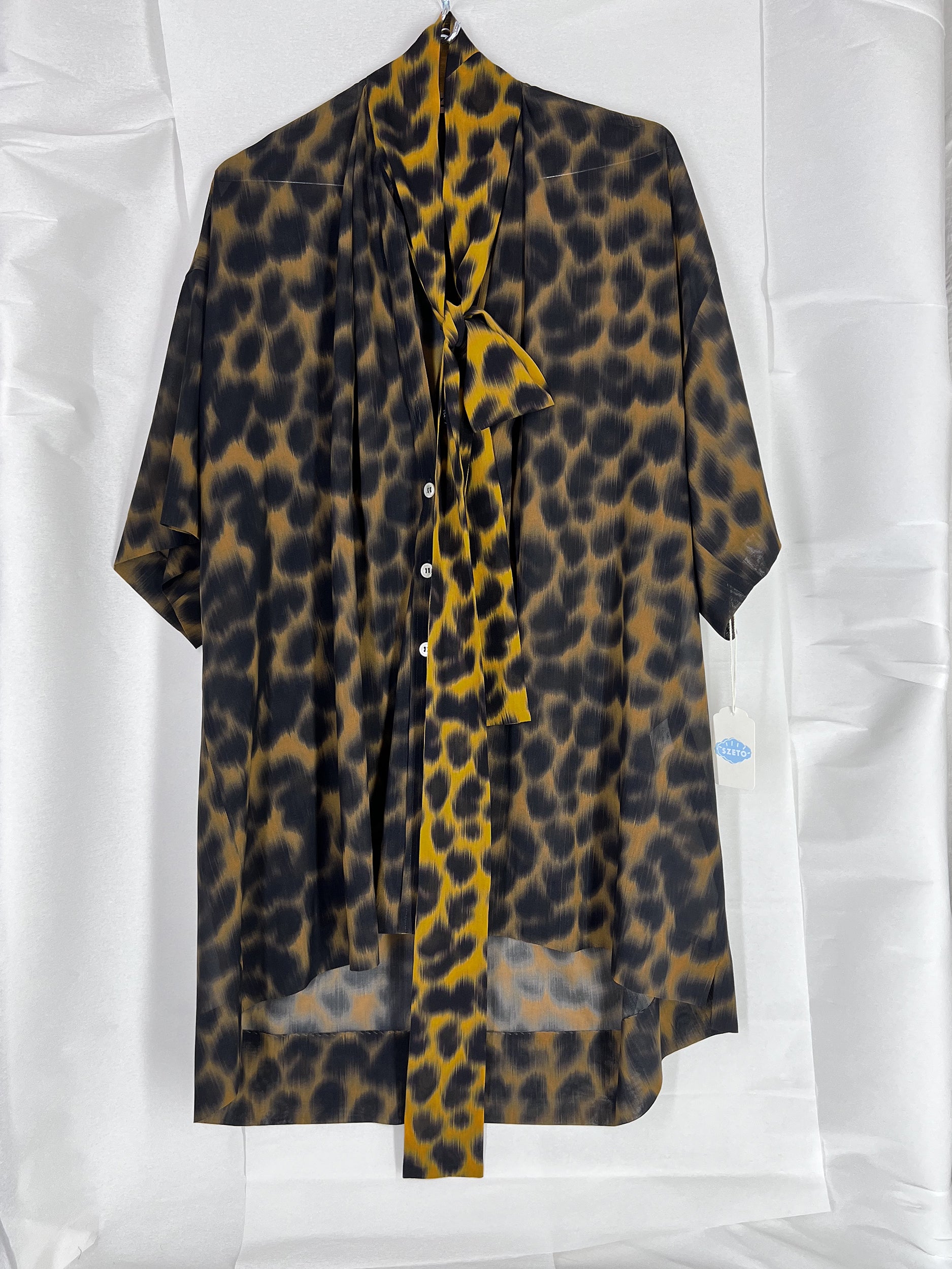 Ref. DREW TOP - "ikat" leopard print blouse