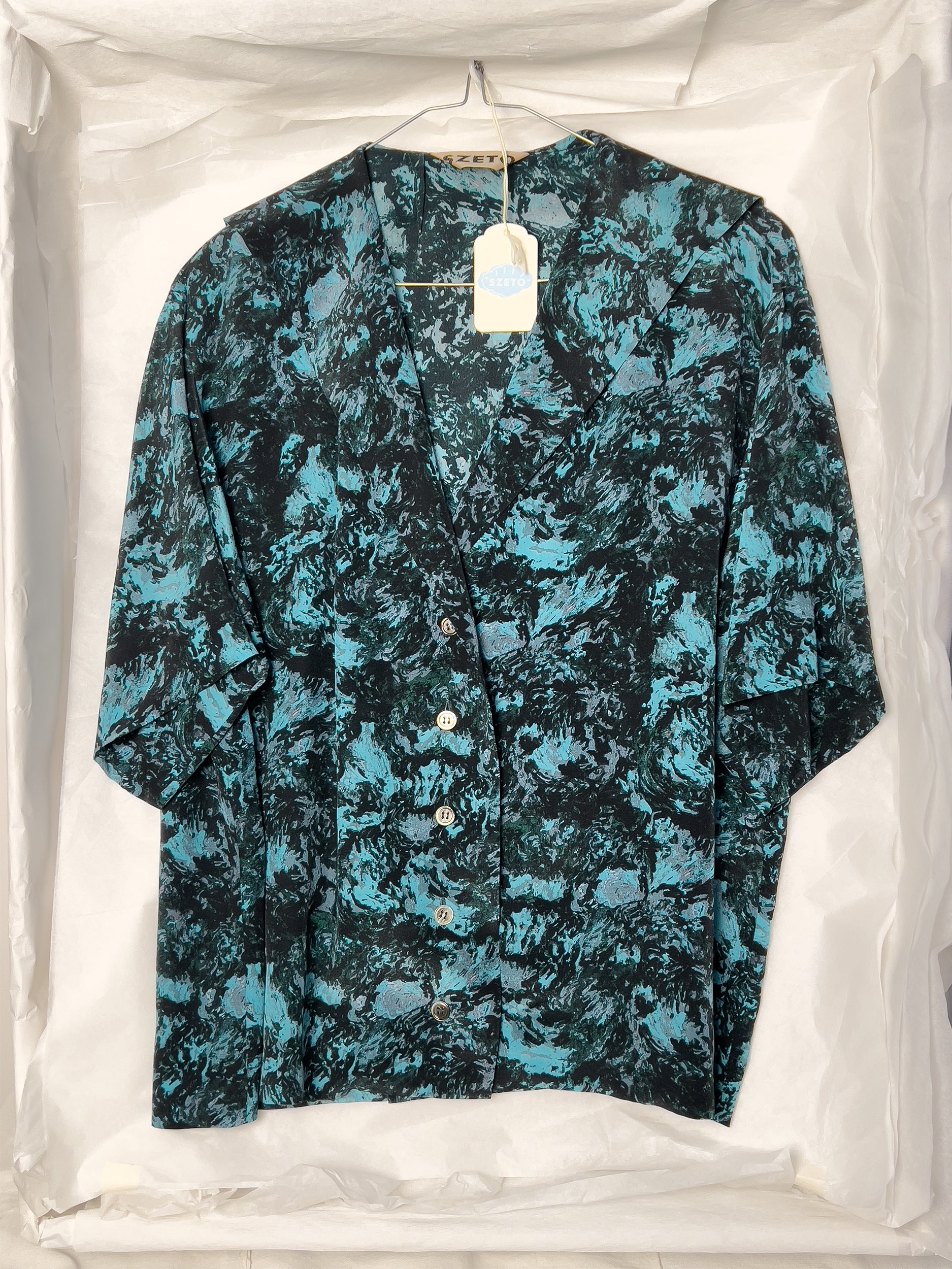 Ref. SAILOR TOP - "Matisse" print silk crepe top