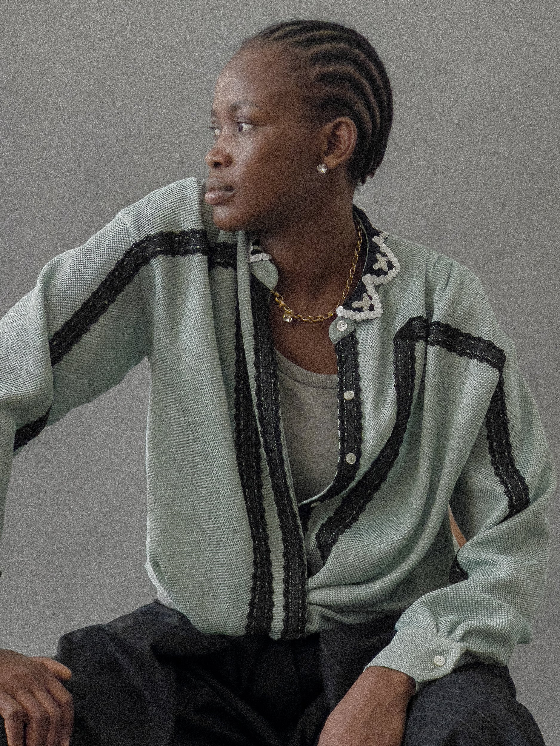 Ref. ZORI TOP 2 -baby blue/sand & black
