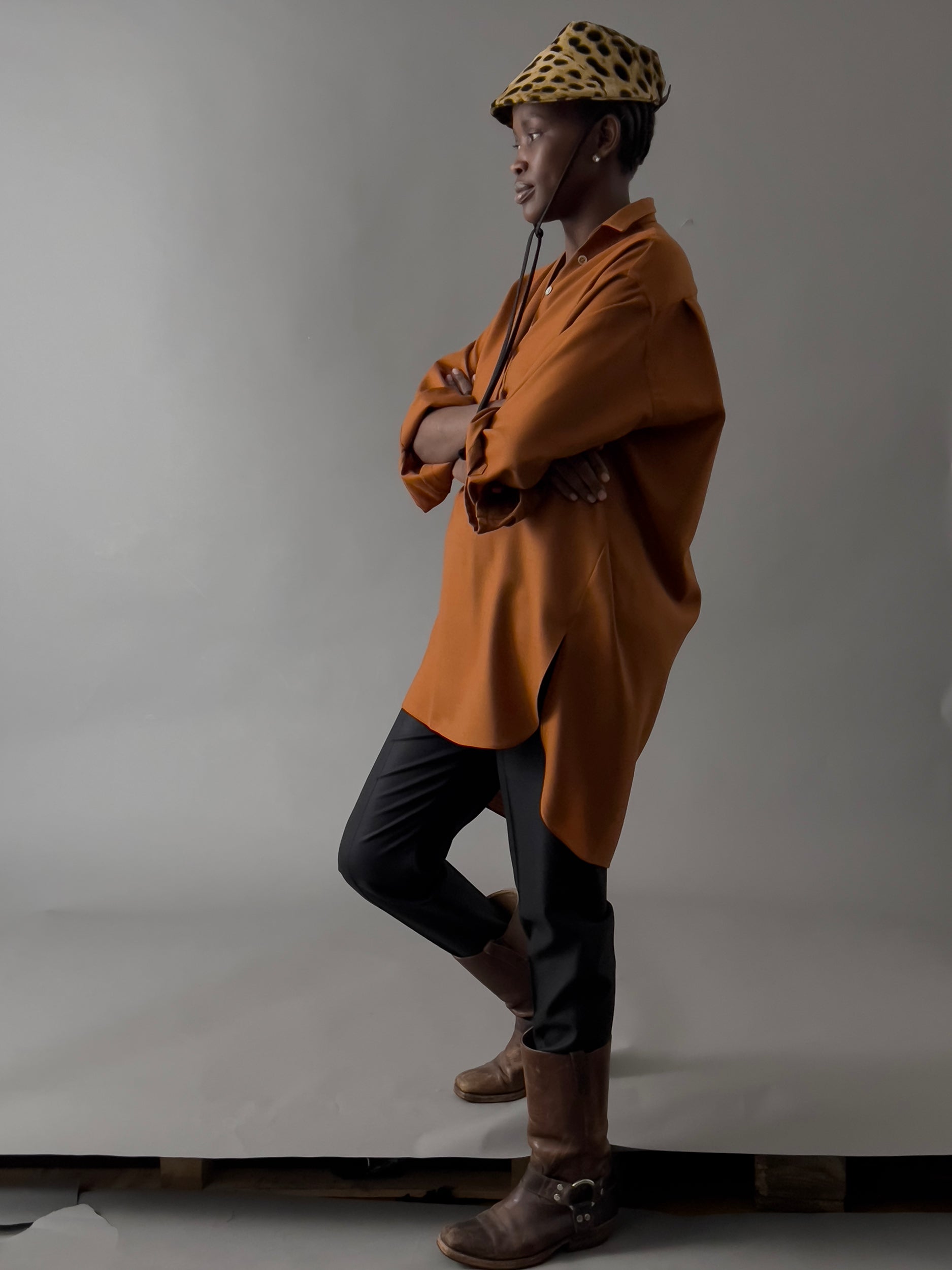 Ref. SLIDE TUNIC T - paprika wool tunic top - Delivery from August
